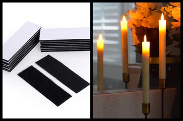 double-sided tape mounting strips / LED wedding candles