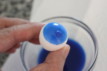 blue iris on white eyeball