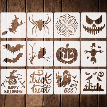 12 styles of Halloween stencils
