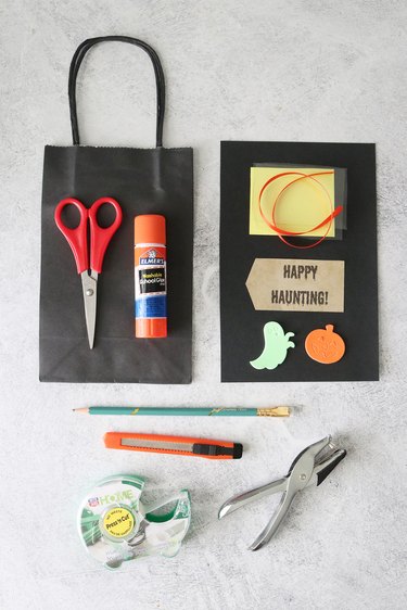 Supplies for haunted house Halloween treat bag