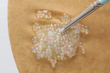 Microbeads mixed with clear glue