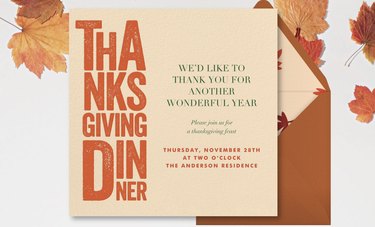 Thanksgiving dinner invitation