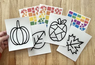 Four fall-themed stickers