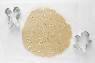 Cut out dough with cookie cutters
