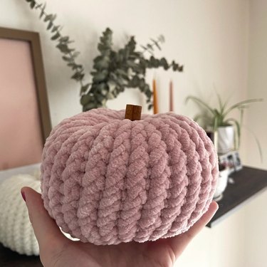 Knit chenille pumpkins