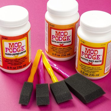 Mod Podge jars and painting tools