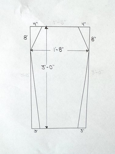 felt coffin cutting diagram