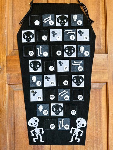 finished skeleton Halloween countdown calendar