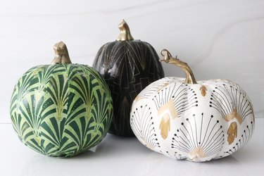 Art deco decoupage pumpkins