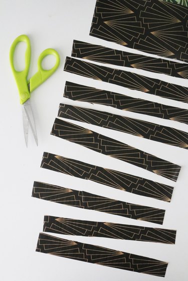 Strips of black art deco tissue paper