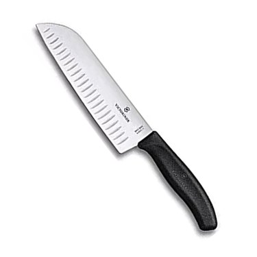 Victorinox santoku knife on a white ground