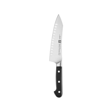 Henckels Zwilling rocking-blade santoku knife on a white ground