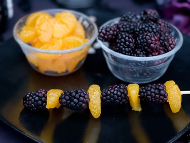 blackberry and mandarin orange fruit skewers