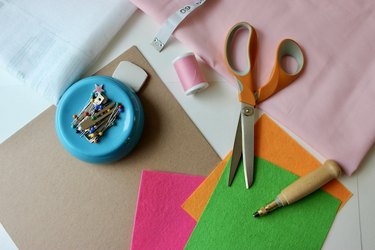 Materials for Day of the Dead table runner