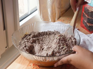 Mixing in dry ingredients