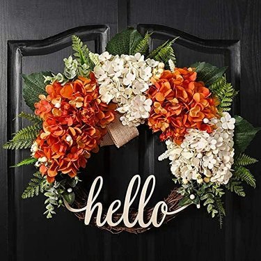 Autumn Hydrangea Hello Wreath from Amazon