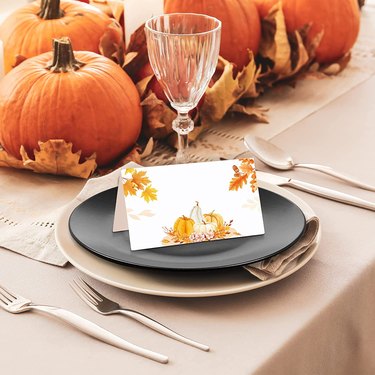 Thanksgiving Pumpkin Place Cards from Amazon