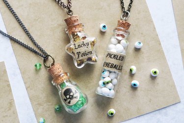 Potion bottle necklaces