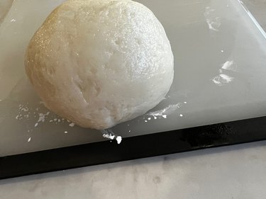 Mochi dough on work surface