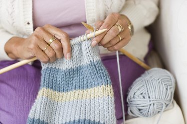 Woman doing needlework