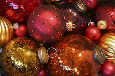 Close-up of Christmas ornaments