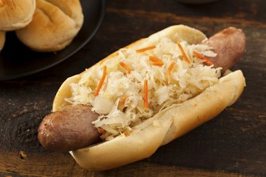 Homemade Bratwurst with Sauerkraut