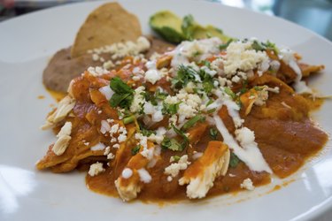 Chilaquiles with Red Sauce