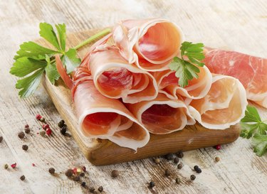 Slices of cured ham