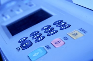 Close-up of copy machine
