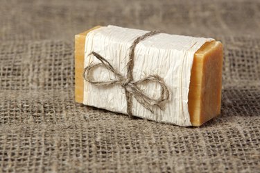 natural soap on the fabric