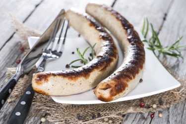 Portion of German Bratwurst