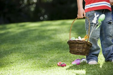 Boy holding Easter basket