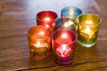 Candles on table