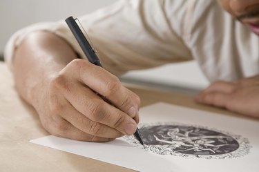 Artist sketching