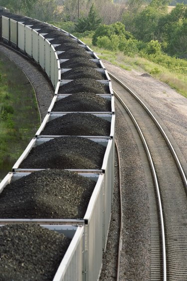 Freight trains with coal cars
