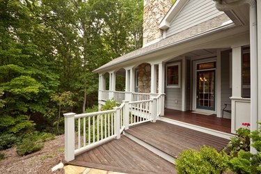 Greenery background for view of front porch