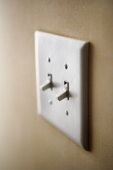 Light switch on wall