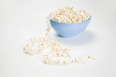 Strand of popcorn on string