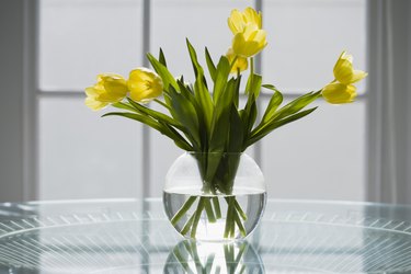 Flowers in vase on table