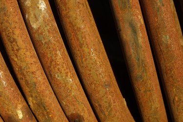 Rusted steel pipes