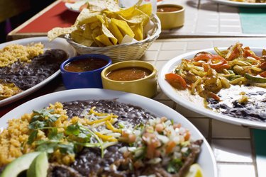 variety of mexican food
