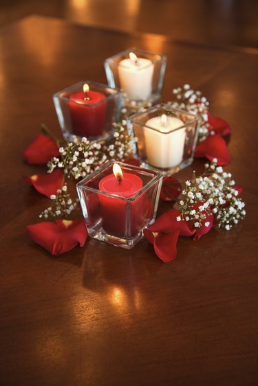 White Votive Candle in Clear Holder - Trailer Events