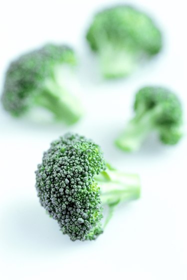 close-up of an array of broccoli florets