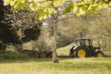 Tractor in meadow