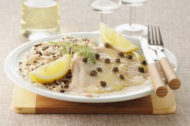 Skate wing with lemon caper sauce