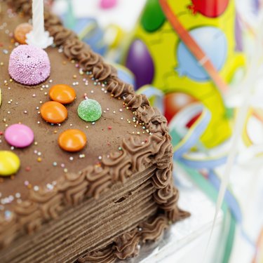 close-up of a birthday cake