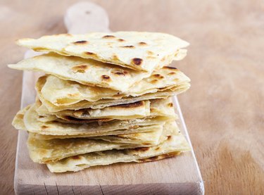 Slices of flatbread