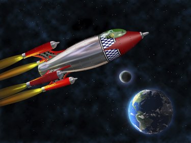 Retro rocket in space