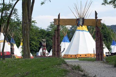 Tepees in the Indian village