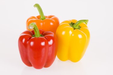 Bell peppers against white background